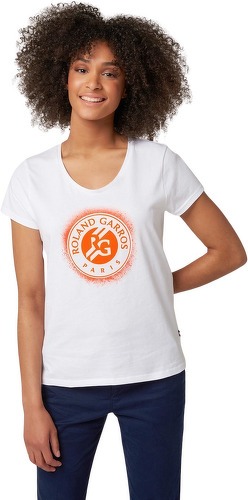 ROLAND-GARROS-T-shirt femme à col rond logo Roland-Garros - blanc-3