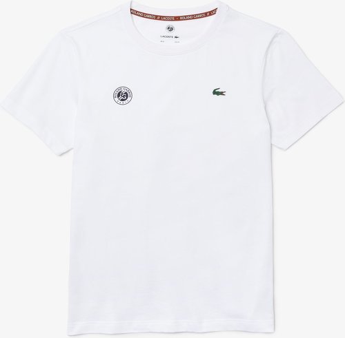 LACOSTE-Lacoste Roland Garros Edition Performance Ultra-Dry Jersey T-Shirt White-image-1