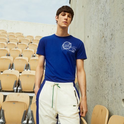 LACOSTE-T-shirt homme Lacoste pour Roland-Garros - Bleu-1