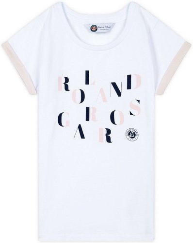 ROLAND-GARROS-T-shirt col rond fille - blanc-4