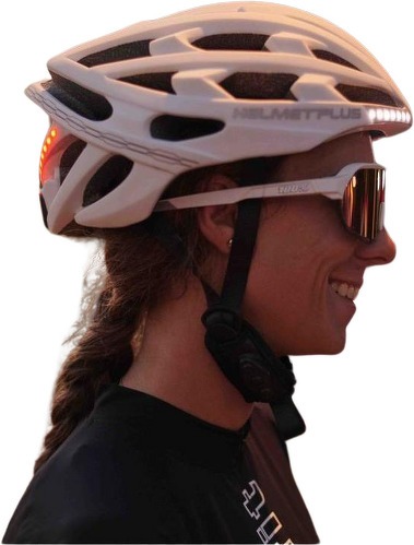 HELMET+-CRONOS NM Casque route éclairage et clignotants et audio intégré M - Blanc-3