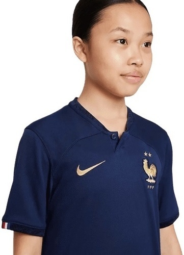 NIKE-Maillot domicile Enfants Nike France Coupe du Monde 2022 bleu foncé-2