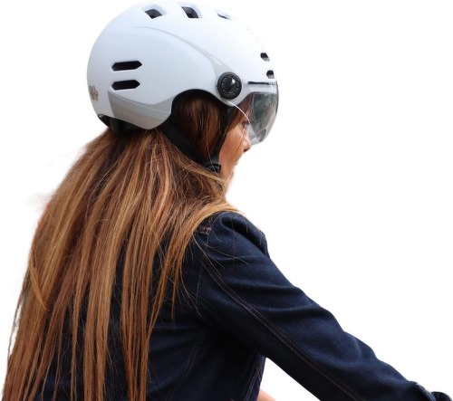 HELMET+-PHENIX BL Casque vélo/trott/speed éclairage, clignotants, audio L - Blanc-3