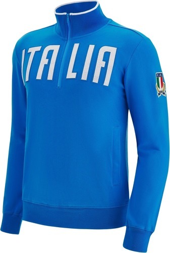 MACRON-Sweatshirt 1/4 zip coton Italie Rugby Travel 2022/23-image-1