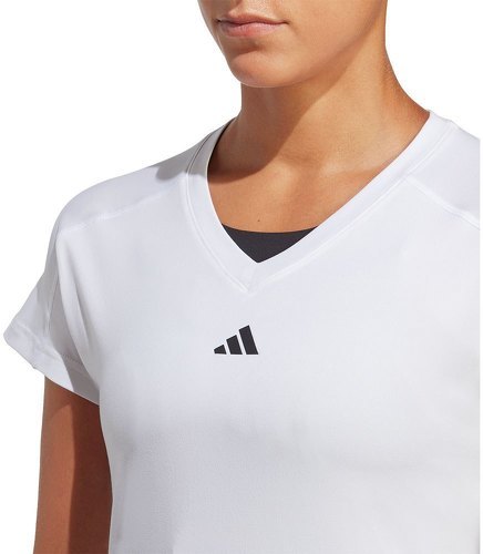 adidas Performance-T-Shirt Collo A V Logo Minimalista Aeroready Train Essentials-4