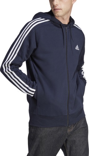 adidas Sportswear-Felpa con cappuccio Essentials French Terry 3-Stripes Full-Zip-3