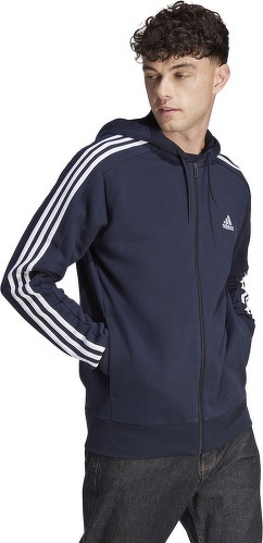 adidas Sportswear-Felpa con cappuccio Essentials French Terry 3-Stripes Full-Zip-2