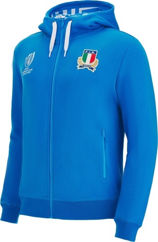MACRON-Sweatshirt à capuche zippé coton Italie Rugby Merch RWC Country 2023-image-1