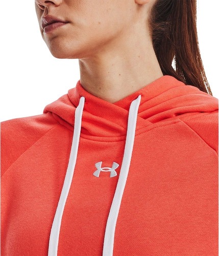 UNDER ARMOUR-Sweat à capuche Under Armour femme Rival Fleece HB rouge-4