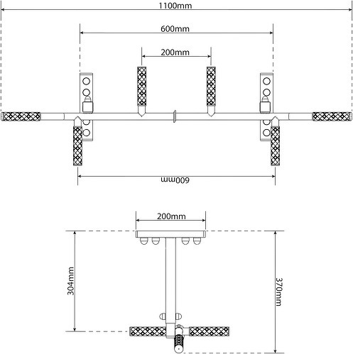 K-Sport GmbH-Barre de traction pour montage au plafond + support pour sac de frappe - KSH003-3