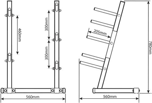 K-Sport GmbH-Support de plaques de poids avec 5 barres - KSH014-4