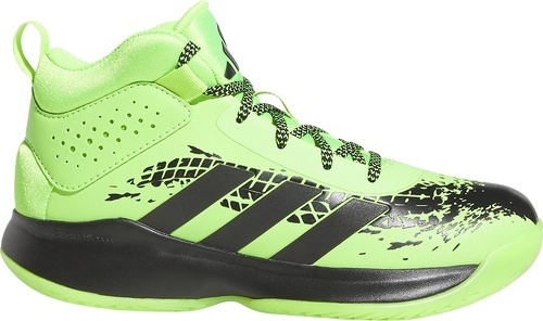 adidas Performance-Basket Adidas Cross Em Up 5 Chaussures Enfant Large « Vert Solaire »-image-1