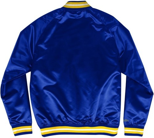 Mitchell & Ness-Veste NBA Golden State Warriors Mitchell & Ness Lightweight satin Bleu pour Homme-1