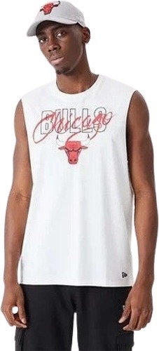 NEW ERA-Débardeur NBA Chicago Bulls New Era Script Blanc pour homme-image-1