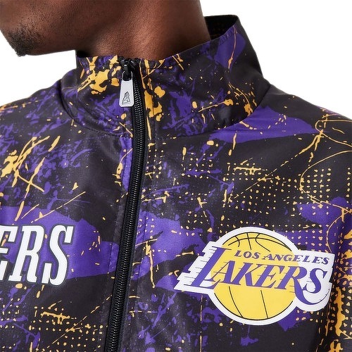 NEW ERA-Veste NBA Los Angeles Lakers New Era Panel Track Noir-1