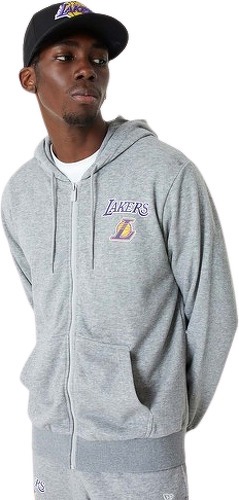NEW ERA-Sweat à Capuche zippé NBA Los Angeles Lakers New Era Essential Gris-image-1
