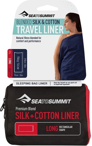 SEA TO SUMMIT-Sea To Summit Travelliner Silk Cotton Rectangular Long - Drap de sac de randonnée-1