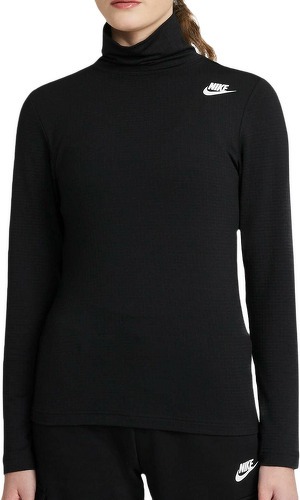 NIKE-Top Noir Femme Nike Mock Uu-0