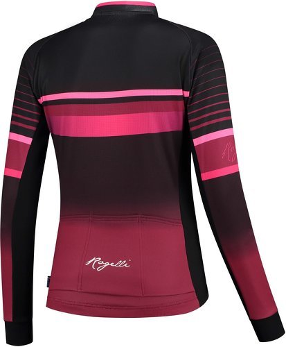 Rogelli-Maillot Manches Longues Velo Impress - Femme - Bordeaux/Rose-1
