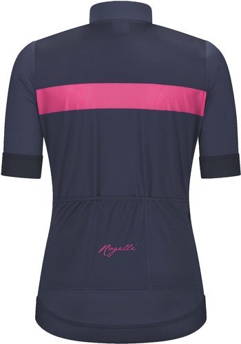 Rogelli-Maillot Manches Courtes Velo Prime - Femme - Bleu/Rose-1