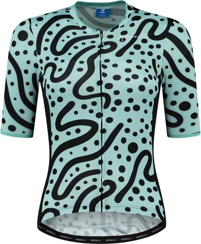 Rogelli-Maillot Manches Courtes Velo Abstract - Femme - Turquoise/Noir-image-1