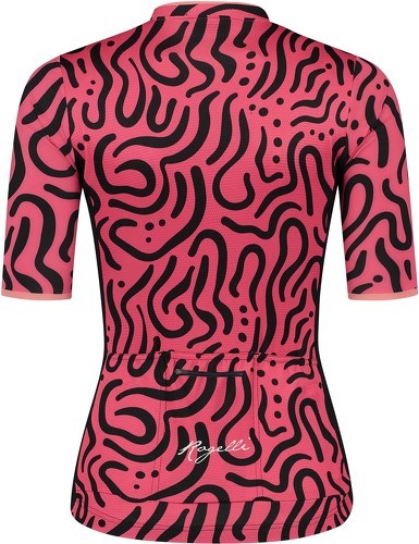 Rogelli-Maillot Manches Courtes Velo Abstract - Femme - Coral/Noir-1