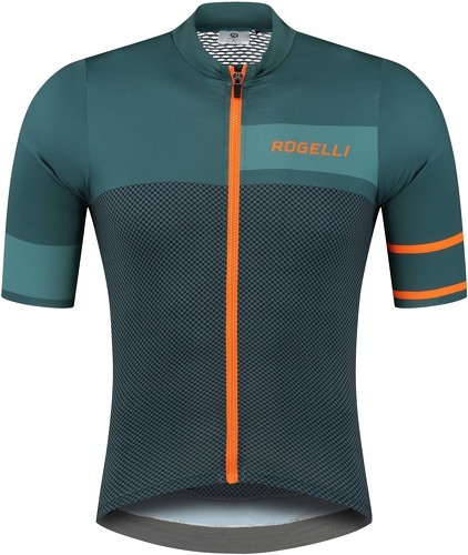 Rogelli-Maillot Manches Courtes Velo Block - Homme - Vert/Orange-0