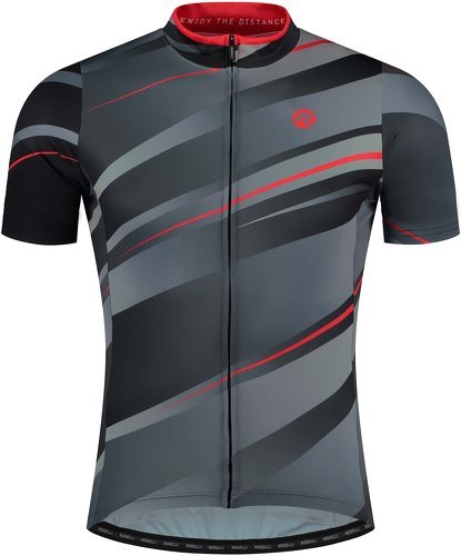 Rogelli-Maillot Manches Courtes Velo Buzz - Homme - Gris/Rouge-image-1