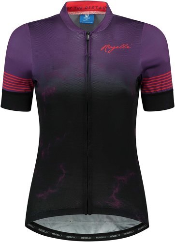 Rogelli-Maillot Manches Courtes Velo Marble - Femme - Violet/Rouge-image-1