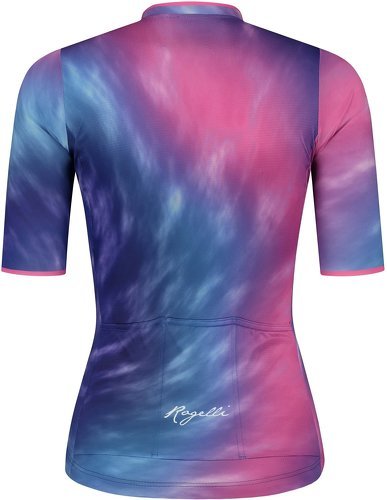 Rogelli-Maillot Manches Courtes Velo Tie Dye - Femme - Rose/Violet/Bleu-2