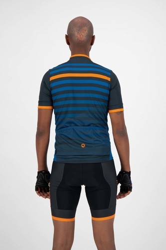 Rogelli-Maillot Manches Courtes Velo Stripe - Homme - Bleu/Orange-4