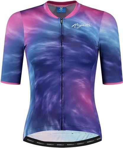 Rogelli-Maillot Manches Courtes Velo Tie Dye - Femme - Rose/Violet/Bleu-1
