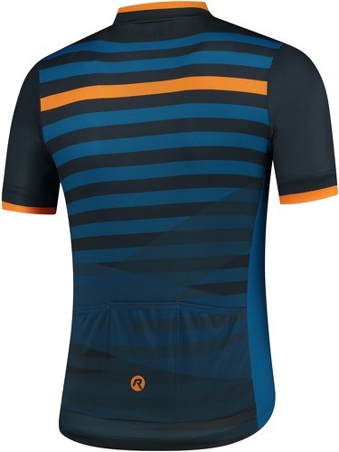 Rogelli-Maillot Manches Courtes Velo Stripe - Homme - Bleu/Orange-1
