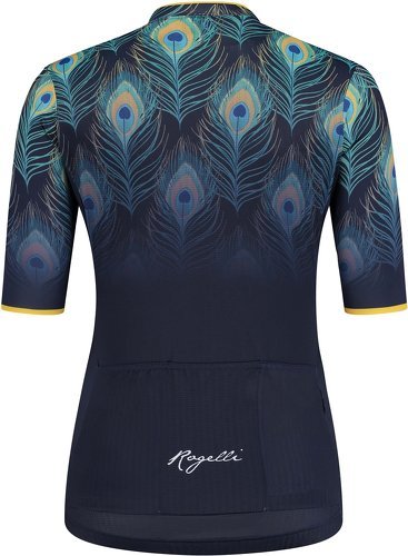 Rogelli-Maillot Manches Courtes Velo Animal - Femme - Bleu/Jaune-1