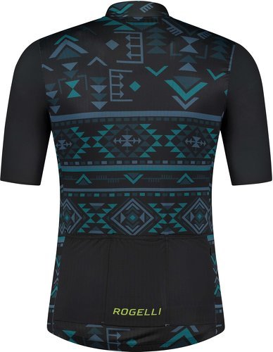 Rogelli-Maillot Manches Courtes Velo Aztec - Homme - Noir/Bleu/Lime-1