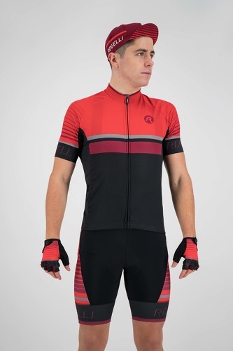 Rogelli-Maillot Manches Courtes Velo Hero - Homme - Noir/Rouge/Bordeaux-3