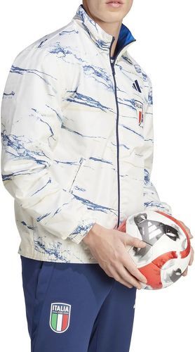 adidas Performance-Veste Réversible Italie Anthem Blanc/Bleu-1
