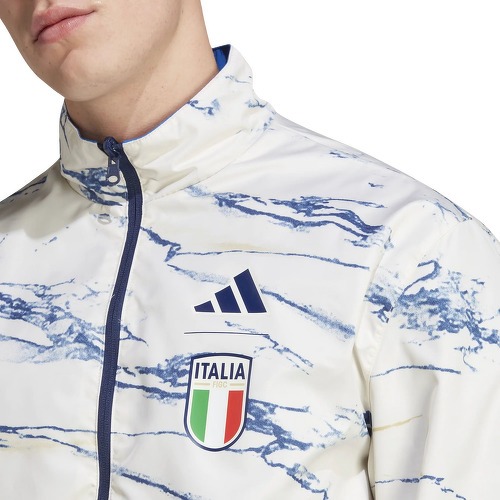 adidas Performance-Veste Réversible Italie Anthem Blanc/Bleu-3