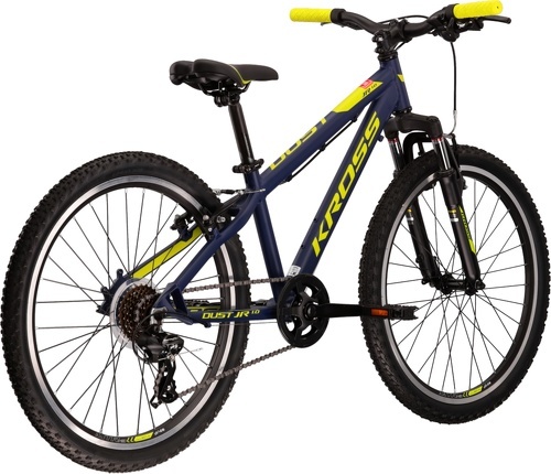 KROSS-Vélo VTT pour jeunes cyclistes,DUST JR 1.0   Bleu/vert citron 24''-2