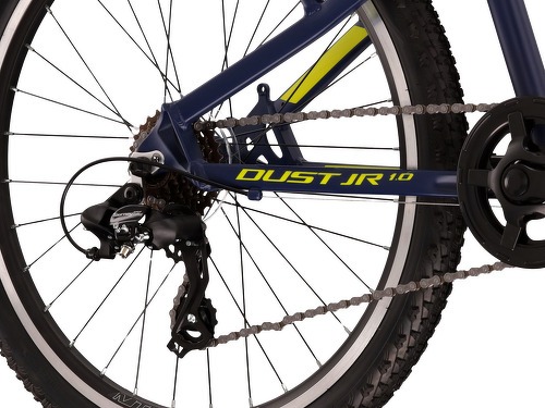 KROSS-Vélo VTT pour jeunes cyclistes,DUST JR 1.0   Bleu/vert citron 24''-4