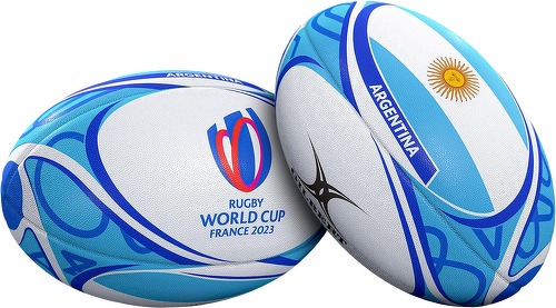 GILBERT-Ballon Gilbert Coupe du Monde Rugby 2023 Argentine T.5 Blanc/Bleu-1