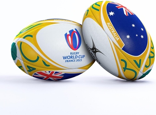 GILBERT-Ballon Gilbert Coupe du Monde Rugby 2023 Australie T.5 Blanc/Jaune-1