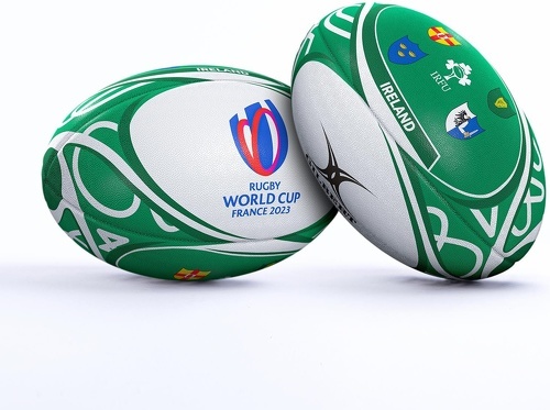 GILBERT-Ballon Gilbert Coupe du Monde Rugby 2023 Irlande T.5 Blanc/Vert-1