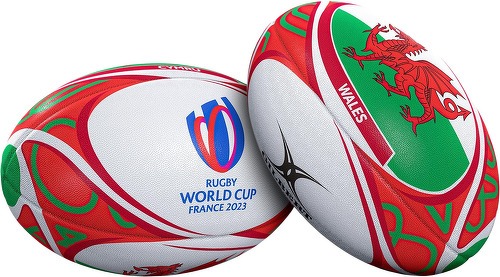 GILBERT-Ballon Gilbert Coupe du Monde Rugby 2023 Pays de Galles T.5 Blanc/Rouge/Vert-1