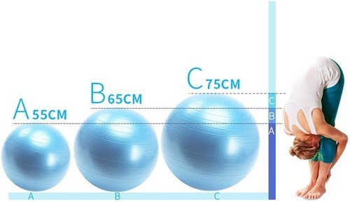 ISE-ISE Ballon de gymnastique Anti-éclatement - Ballon d'exercice 45cm de Diamètre avec Pompe Bleu SY-2001BL55-FR-3