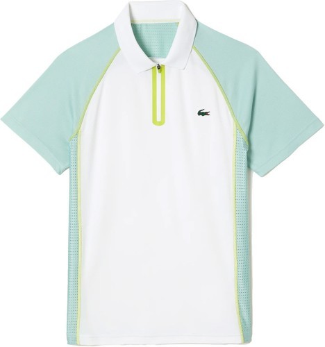 LACOSTE-Polo Lacoste Tennis Ultra Dry Blanc / Vert Pastel-image-1