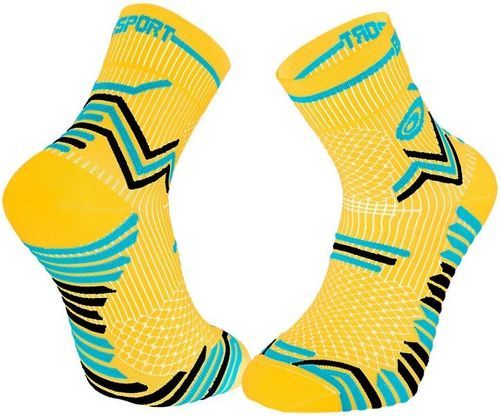 BV SPORT-Bv sport chaussettes ultra trail jaune et bleue made in france-image-1