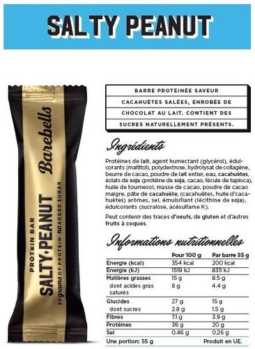 Barebells-Barebells barre protéinée (55g)|Salty Peanut| Barres protéinées|Barebells-1