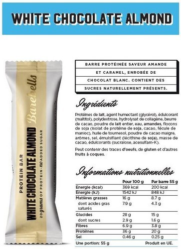 Barebells-Barebells barre protéinée (55g)|White Chocolate Almond| Barres protéinées|Barebells-1