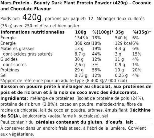Mars Protein-Plant Protein Powder (420g) [BOUNTY]-1